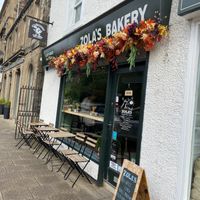 Outside at Zola's Bakery in Galashiels