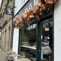 Outside m  at Zola's Bakery in Galashiels