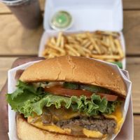 Double cheeseburger  at Plantees in Orlando