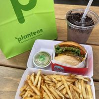 Burger fries and milkshake   at Plantees in Orlando