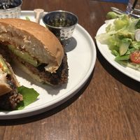 Vegan Burger w side salad. It’s nice they offer this option. I’d not choose to eat there again though.   at Gordon Ramsay Burger in Las Vegas