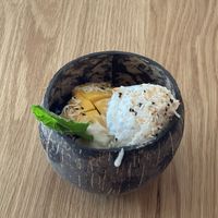 Mango Delight (sticky rice, mango, fresh coconut ice cream)  at Kati Vegan Thai in Kirkland