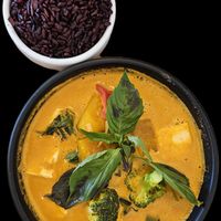 Pumpkin Curry with Purple Rice. at Kati Vegan Thai in Kirkland