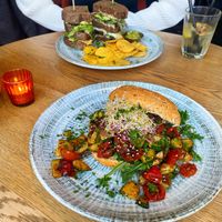 Bread with humus and vegetables   at Midas in Berkel En Rodenrijs