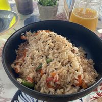 Fried rice and vegetables   at La Tia Fela in Paracas