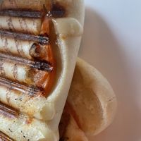 Tomato and mozzarella panini (vegan of course) #Veganuary at Frogmoon in Aberdeen