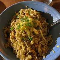 Daring plant based chicken kimchi fried rice  at Komodo in Miami