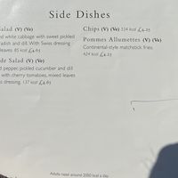 Menu  at Bettys in Harrogate