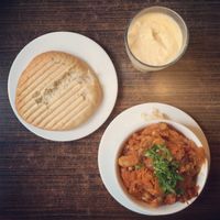 bigos and vegan shake at Green Day in Krakow