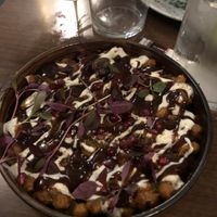 Samosa chaat   at Murphy's Pakora Bar in Glasgow