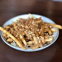 Vegan poutine  at Blaze Gourmet Burgers in Vancouver