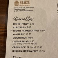   at Blaze Gourmet Burgers in Vancouver
