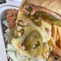 Vegan chipotle chick’n blaze - it was alright, fries were ok!   at Blaze Gourmet Burgers in Vancouver