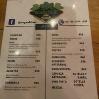 Menú   at Vegan&Beer in Mexico City