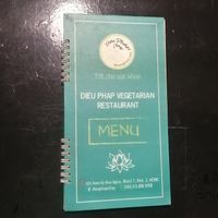 menu at Diệu Pháp in Ho Chi Minh City