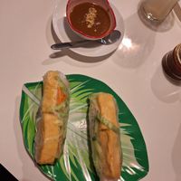 Vegan summer rolls with tofu and peanut sauce at Mekong in Graz