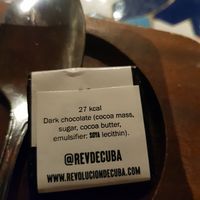 Vegan chocolate 👍 at Revolución de Cuba in Newcastle Upon Tyne