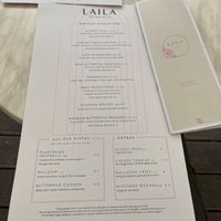 Menu  at Laila in Edinburgh