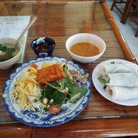 Rice and spring rolls at Thanh Lieu in Hue