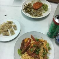 Chicken noodle spring roll and boiled rice with veggie at Thanh Lieu in Hue