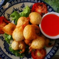 Nam phiche bot "fried mushroom" (like mushroom doughnuts) at Thanh Lieu in Hue