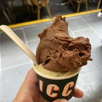Chocolate and pistachio    at Piccolina Gelateria in Melbourne