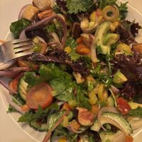 Specially made with figs, croutons and avocado. Walnuts were an option too. Delicious!  at Crown Hotel in Nantwich