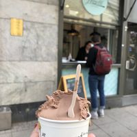 Two scoops in a cup, nougat and oreo!  at Pozzetti Gelato in Gothenburg