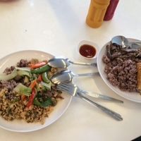 Rice with choice of 2 dishes at Baan Suan Pai in Bangkok