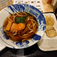 Vegan udon with tempura at Kamakiri Hakata Udon in Paris