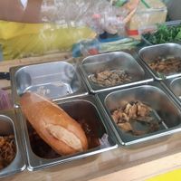 Various options for bánh mì fillings at Fingerprint Chay in Ho Chi Minh City