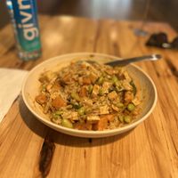 Thai tofu bowl…please ignore the messiness, I like to mix but the presentation when delivered was beautiful   at LYFE Kitchen in Chicago