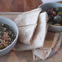 Hummus starter at The Boathouse in Ellesmere