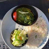 Vegan spicy spinach with potatoes  at Chai Roti in Ingolstadt