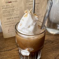 Iced coconut coffee with vegan condensed milk    at Good Eats in Hoi An