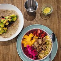 black bean "taco" and smoothie bowl at Good Eats in Hoi An