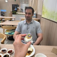 In love with him and this clear sushi  at Chin Swee Vegeciting in Kuala Lumpur