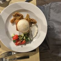 vegan burger with fried mushrooms  at Singola Ristorante Naturale in Modica