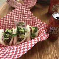 Pulled pork bao tacos  at HapPea Vegans - Pop up in San Antonio
