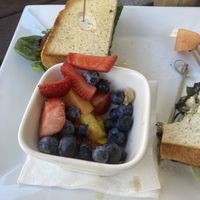 Eggplant sandwich with fruit salad   at Watusi in Hilton Head Island