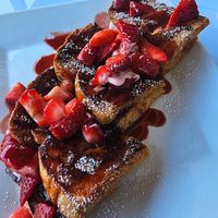 Strawberry cream cheese stuffed French toast (vegan) at Watusi in Hilton Head Island