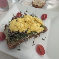 Avocado toast with just eggg  at Watusi in Hilton Head Island