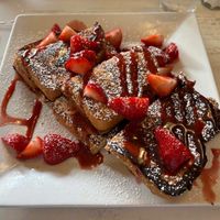 Vegan French Toast - with or without maple syrup, it's delightful and quite filling at Watusi in Hilton Head Island