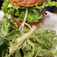 Tasty black bean burger  at The Sisters Restaurant in Everett