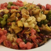 Fiori Mix pasta with an olive oil, garlic, parsley, olives and sun-dried tomatoes sauce at Fiori in Jerusalem