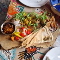 Mezze platter at Otto Vegan Empire in Stockport