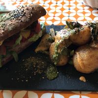 The Famous Five Falafal Samoons. The Badadas potatoes were amazing. 22/7/23  at Otto Vegan Empire in Stockport