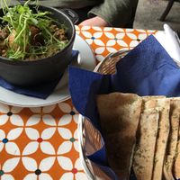 Otto Five Lentil Adas with flatbread. Saturday 22/7/23  at Otto Vegan Empire in Stockport