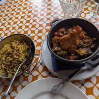 Curry and rice at Otto Vegan Empire in Stockport