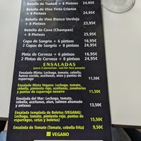 Other side of menu at Negresco in Bilbao